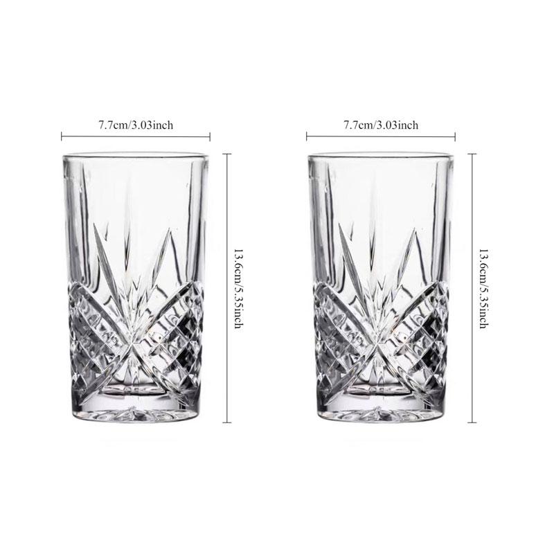 330ml or 350ml Creative Whiskey Glass Long Island Iced Tea Cup Cocktail Mojito Glasses Carved Foreign Wine Glass Camping Cooking