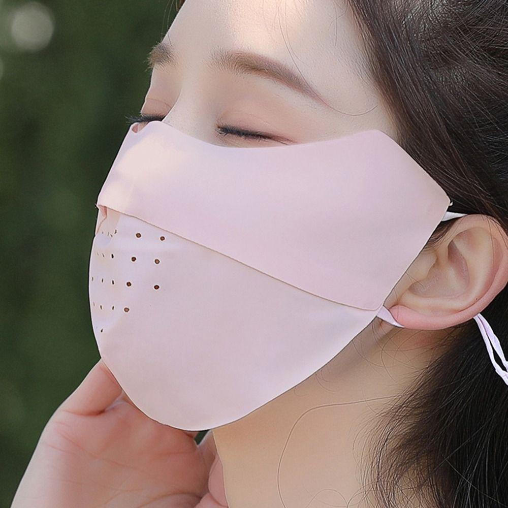 Color Outdoor Hiking Hanging Ear Type For Women Sunscreen Mask Ice Silk Mask Face Scarf Face Cover