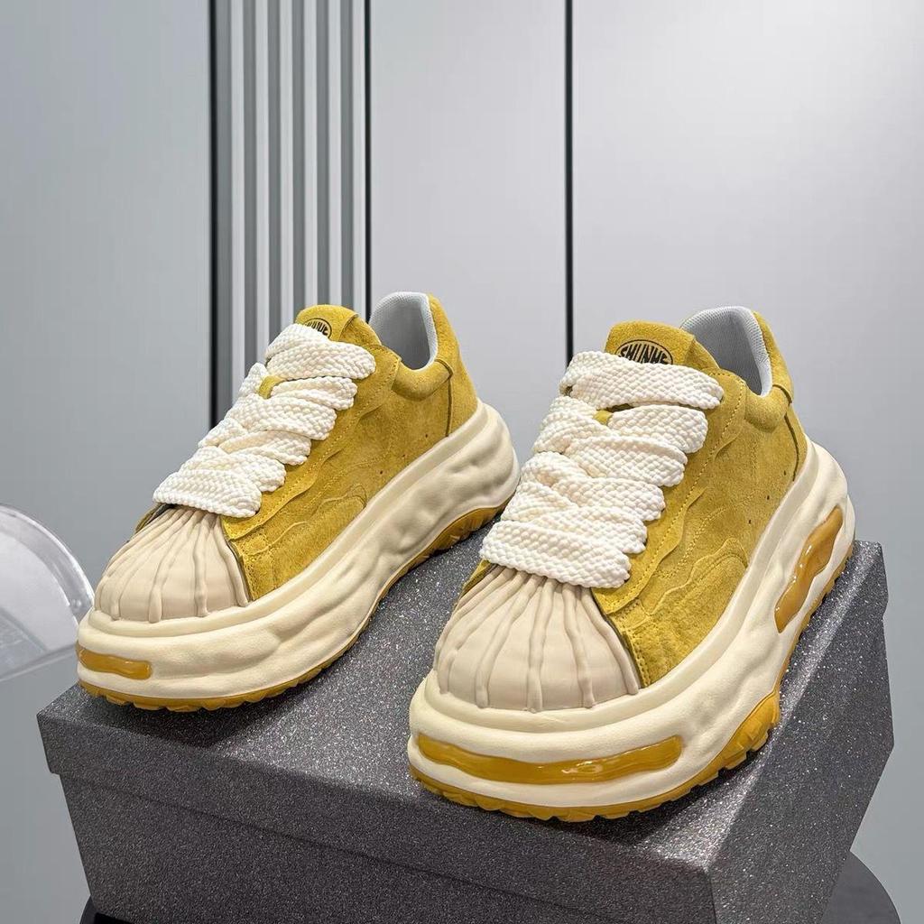 Herren Shell Toe Skate Schuhe mit dicker Sohle – Herbsttrend 2025, höhenverstärkende Freizeitsneaker