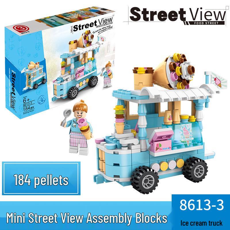 2025 Street Scene Lego-Compatible Architecture Model: Educational Assembly Toy for Kids and Boys