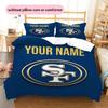 Individueller Name, San Francisco 49ers Muster Bettwäsche Heimdekoration Geburtstagsgeschenk ( 1 Bettbezug + 2 Kissenbezüge, ohne Füllung),Fanartikel.