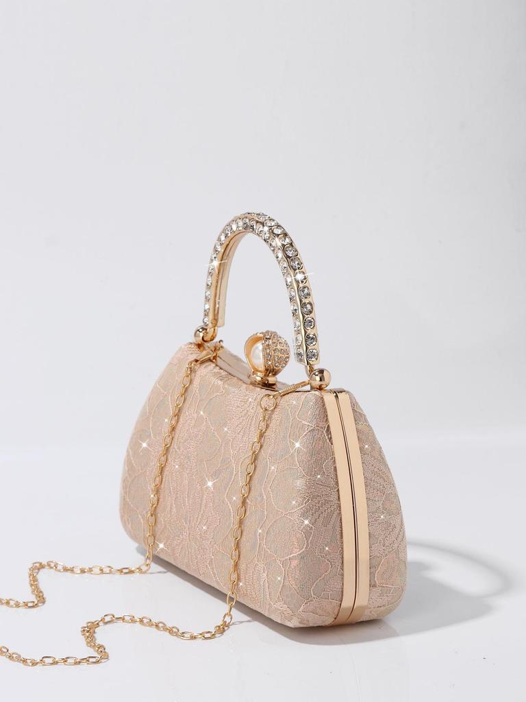 Damen Umhänge-Clutch: Bestickte Spitzen-Abendtasche im Nationalstil