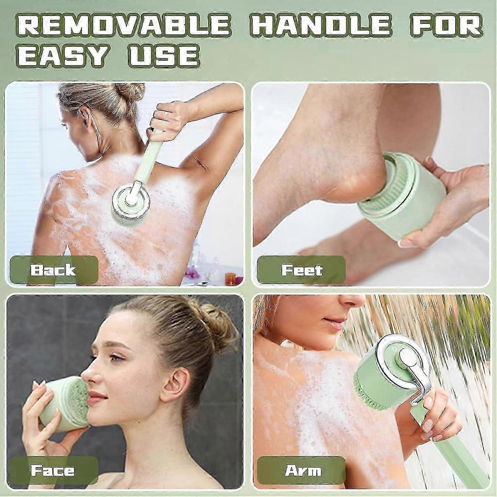 2025 Electric Body Brush Back Scrubber For Shower 5-in-1 Rechargeable Exfoliating Back Brush Non-slip Long Handle Deep Cleansing Massaging Spin Brush