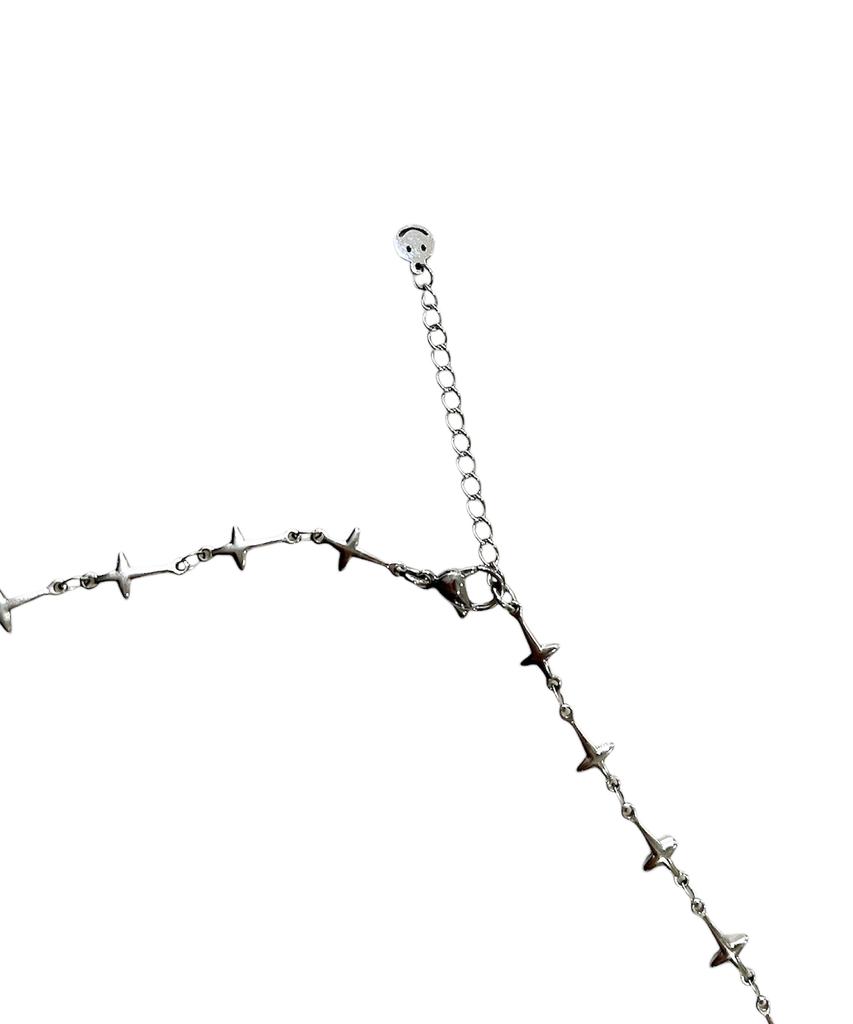 Sk8Er Rock Cross Chain Rosary Surgical Steel Necklace