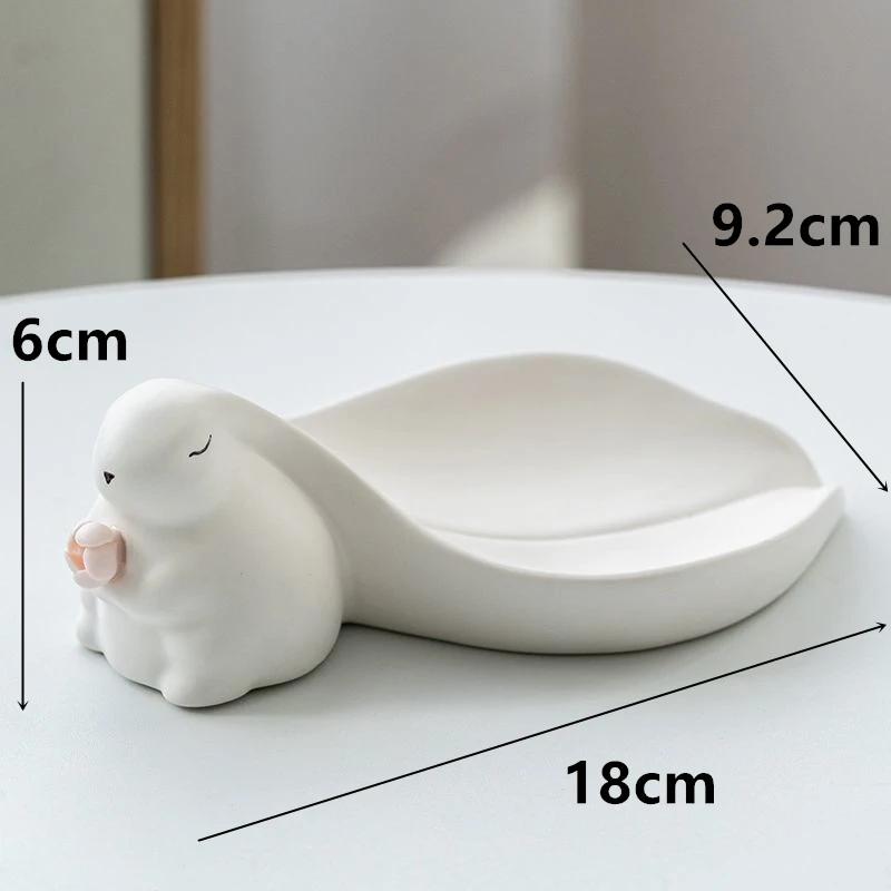 

Вели вухатий милий кролик керамічна мильниця декоративна для ванної кімнати з дренажем мильниця зберігання миття стіл декор домашній декор аксесуари