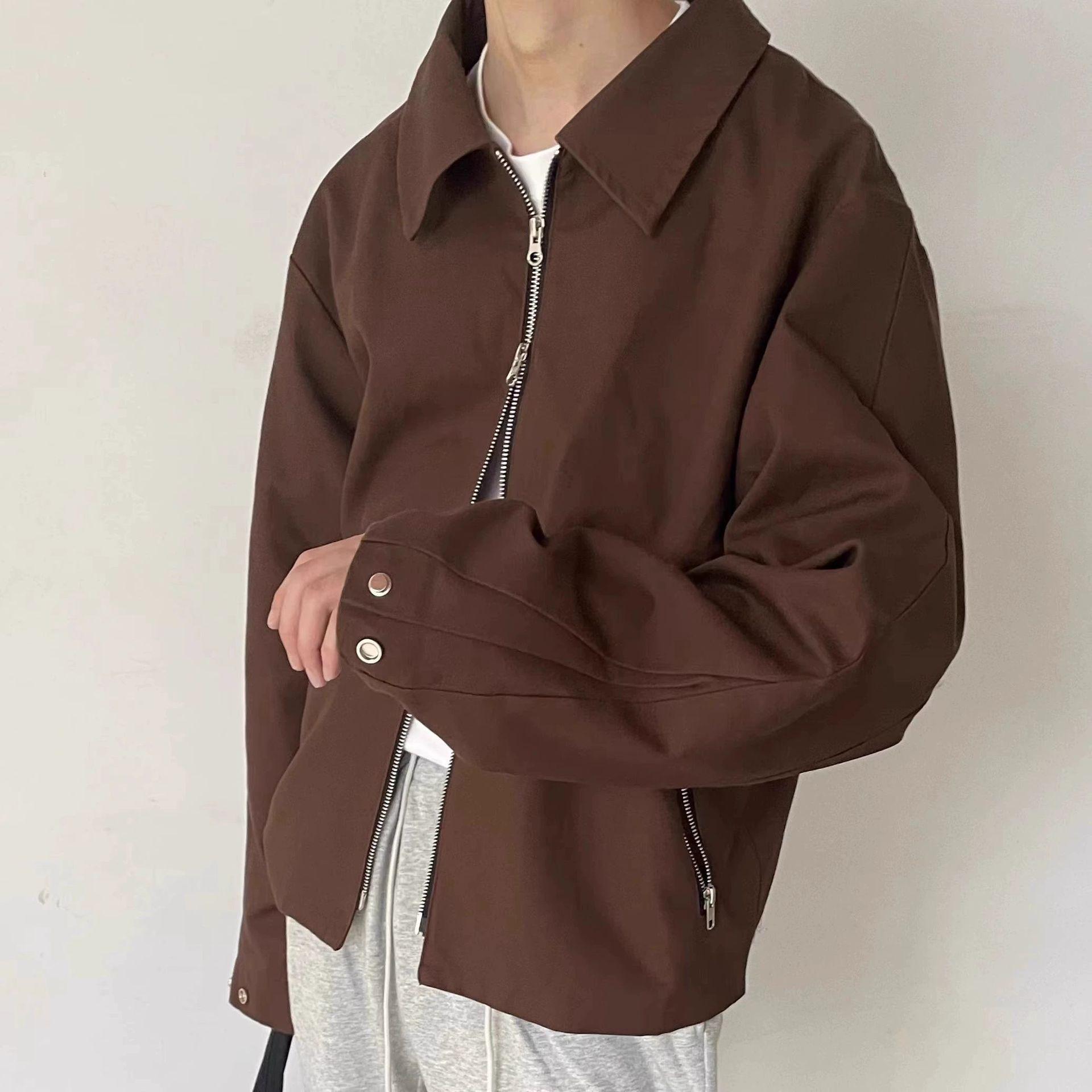 

Trendy Men s High-End Zipper Jacket 2024 Clean Fit for Spring/Autumn XL кавовий