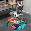 1 Stück Tropische Blumen Büro Runder Teppich, Unter Bürostühlen Schlafzimmer Wohnzimmer Heimdekoration, Raumdeko