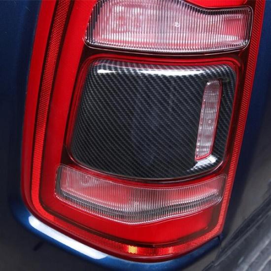 For 2019-2024 Dodge RAM 1500 Carbon Fiber Rear Taillight Lamp Cover Trim Bezels