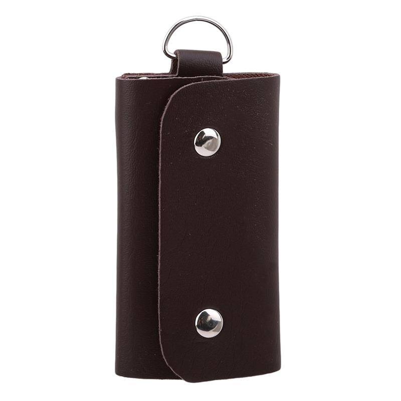 Leather Keychain Men Women Key Holder Organizer Pouch Cow Split Car Key Bag Wallet Housekeeper Key Case Small Wallet Mini Purse