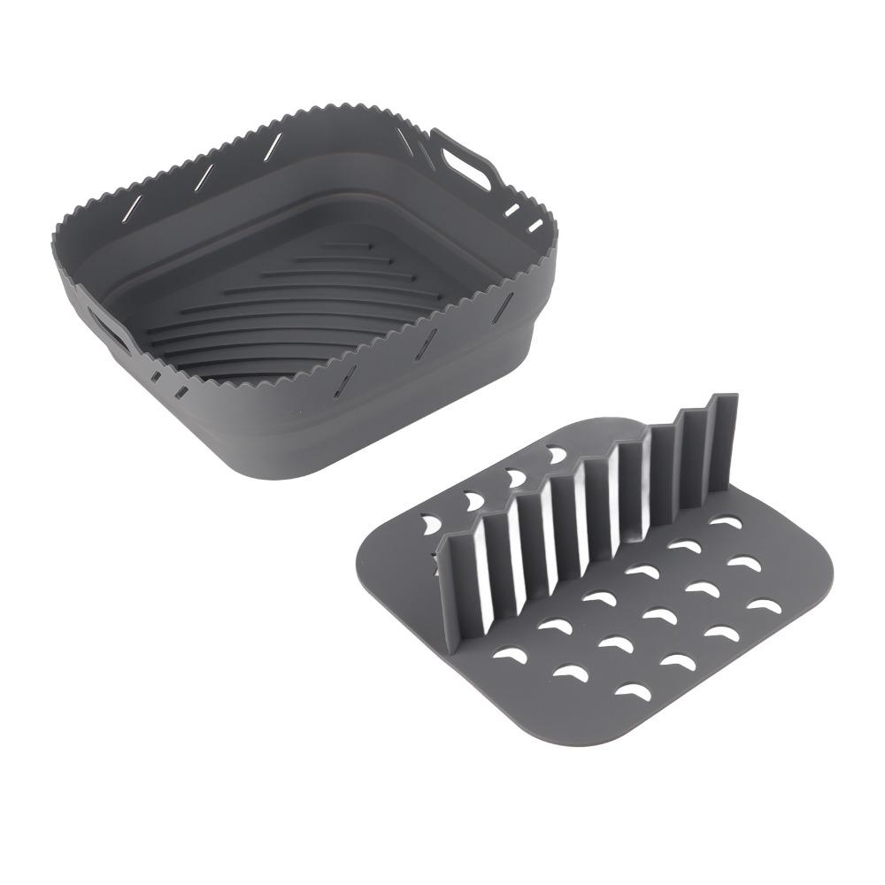 Non-Stick Silicone Baking Pan With Divider Air Fryer Pan Durable Silicone Baking Mat Air Fryers