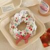 Lace Check Bow Hair Ring Female Cute Sweet Balls Scrunchie Vintage Gentle Hair Accessories
