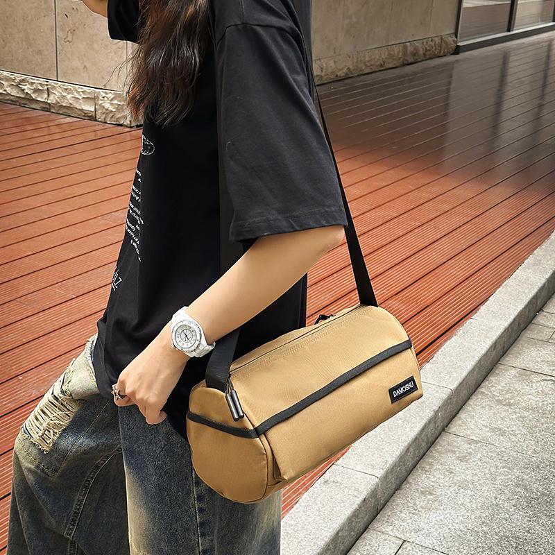 Nylon Solid Color Crossbody Bag Travel Sports Fitness Shoulder Bag