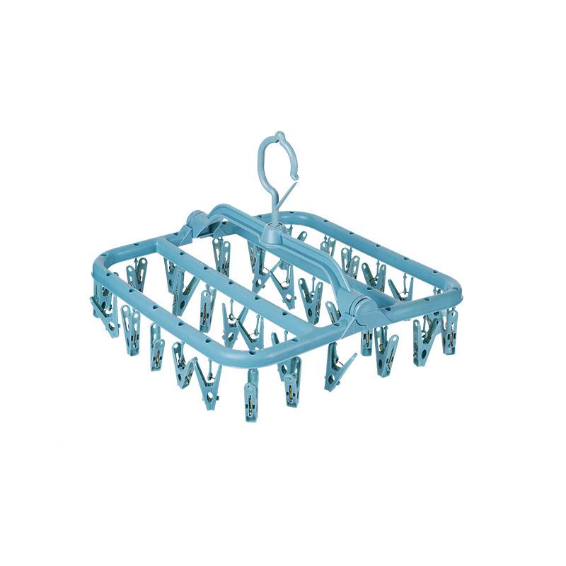 Windproof Foldable 32-Clip Hanger for Drying Clothes, Pants, Socks, and Underwear