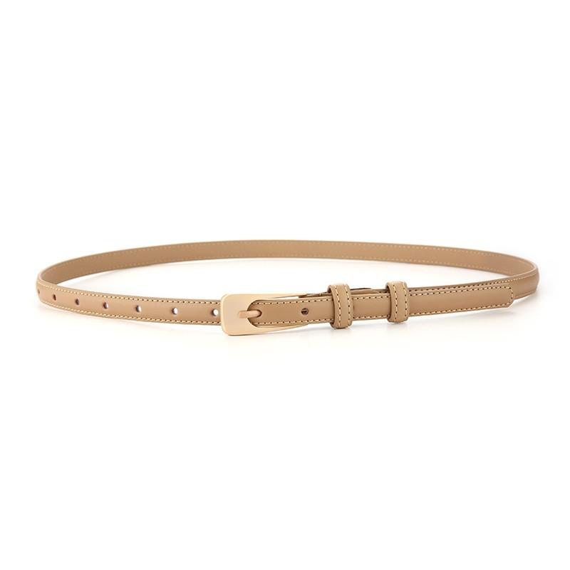 Womens Genuine Leather Slim Waist Belt For Dresses And Shirts With Metal Buckle For Casual Or Office Wear