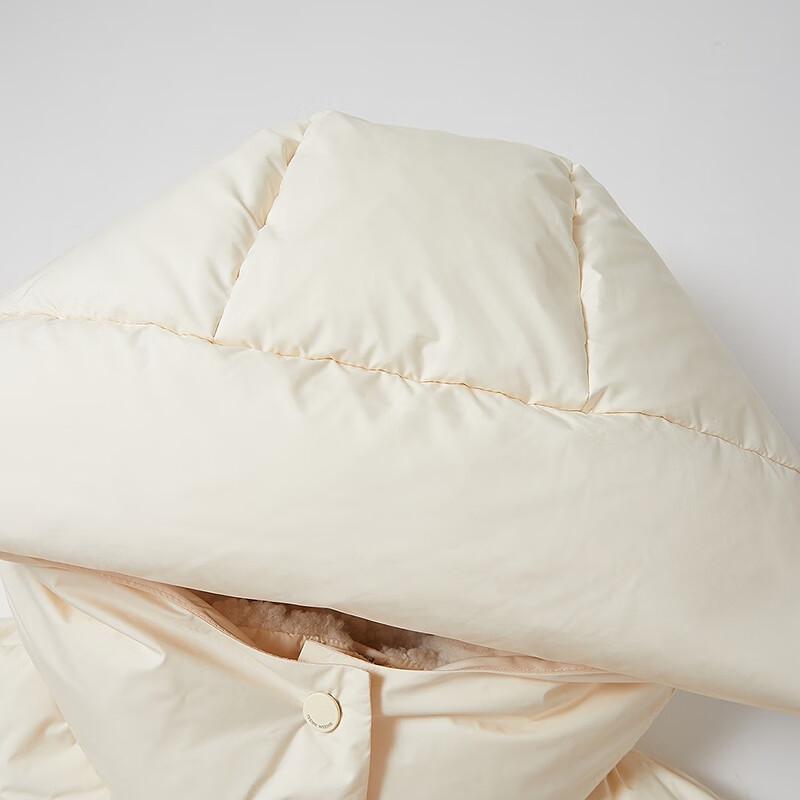 Teenie Weenie Women's Faux Lambswool Spliced Hooded Down Jacket