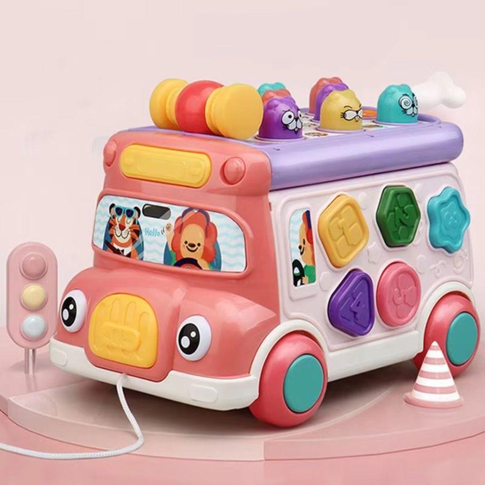 Plastic Music Activity Bus Baby Toy Montessori Whack-a-Mole Toys  Desktop Decor