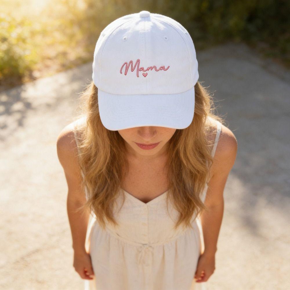 Adjustable Mama Heart Caps Washed Cotton Baseball Cap Fashion Sport Visors Cap Gifts