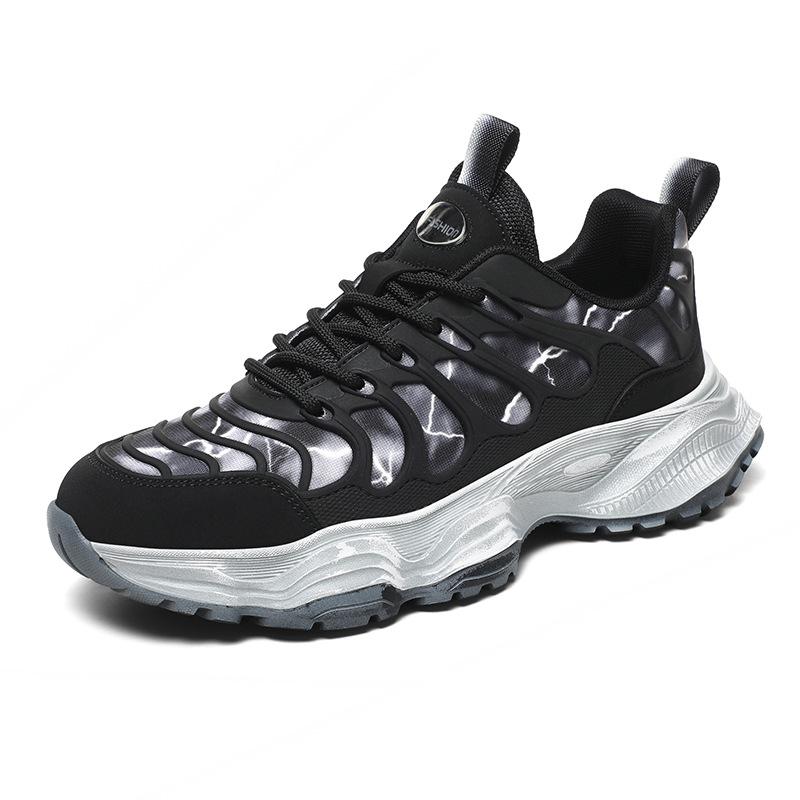 

Fashion men s outdoor low-top casual shoes, four-season trendy lace-up platform sneakers, retro polished dad shoes 39