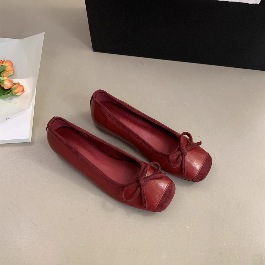 Inner height increase small silver single shoes women's shoes 2025 new spring and autumn platform French bow ballet evening shoes