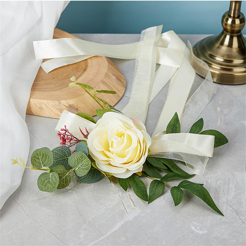 Outdoor Wedding Decoration Rose Chair Back Flower Wedding Car Mirror Flower Wedding Corridor Hotel Chair Back Flower