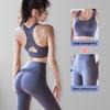Women's Two-Piece Autumn Yoga Set: Padded Beautiful Back Sports Bra & High-Waisted Butt-Lifting Leggings