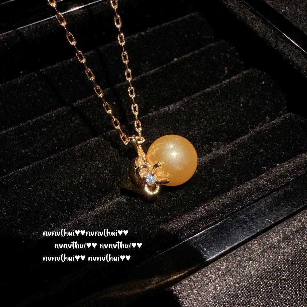 Philippine Tea Gold Pearl Gourd Gem Necklace Vintage Brushed Star Mang Passepartout Necklace