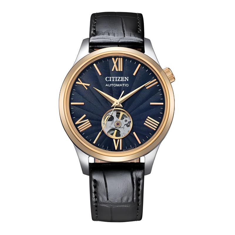 

CITIZEN mechanical watch series 50 meters waterproof fashion style Automatic cowhide strap 40mm men s watch blue dial NH9136-02L синій