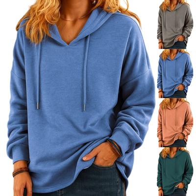 Blusa Feminina da Moda de Cor Sólida e Manga Comprida