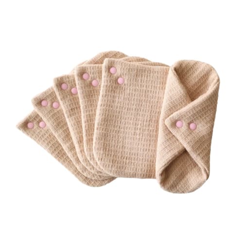 Hanafu Kiwami Snap-on Pads, Round, Medium, Pack of 6, Cloth Pads, 100% Organic Cotton, for Discharge, Everyday Use, Made In Japan, FemCare, Sustainabl