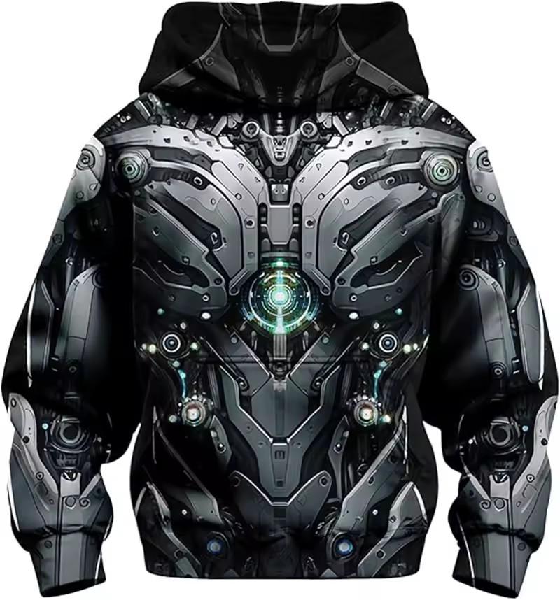 3D Abstract Bee Pattern Printed Men's Hoodie Loose Sweatshirt Harajuku Y2k Clothes Long Sleeve Pullover
