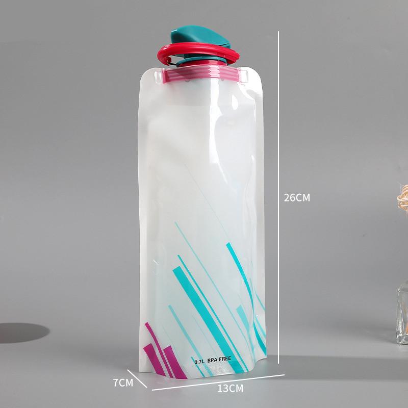 Portable 1PC 700ml Ultralight Foldable Water Bag Water Bottle Pouch Outdoor Sport Supplies Hiking Running Flask Water Bottle