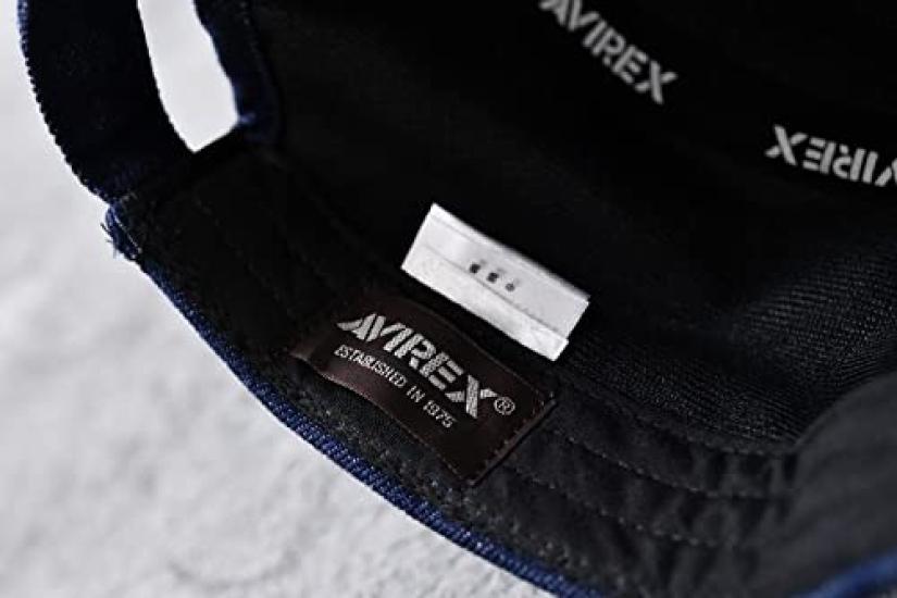 AVIREX Authentic Work Large 7992540 Size Men's Cap, Sizes, (14787700) (JP, Chart, 62.0 Cm, 64.0 Cm, DENIM_NAVY(49))