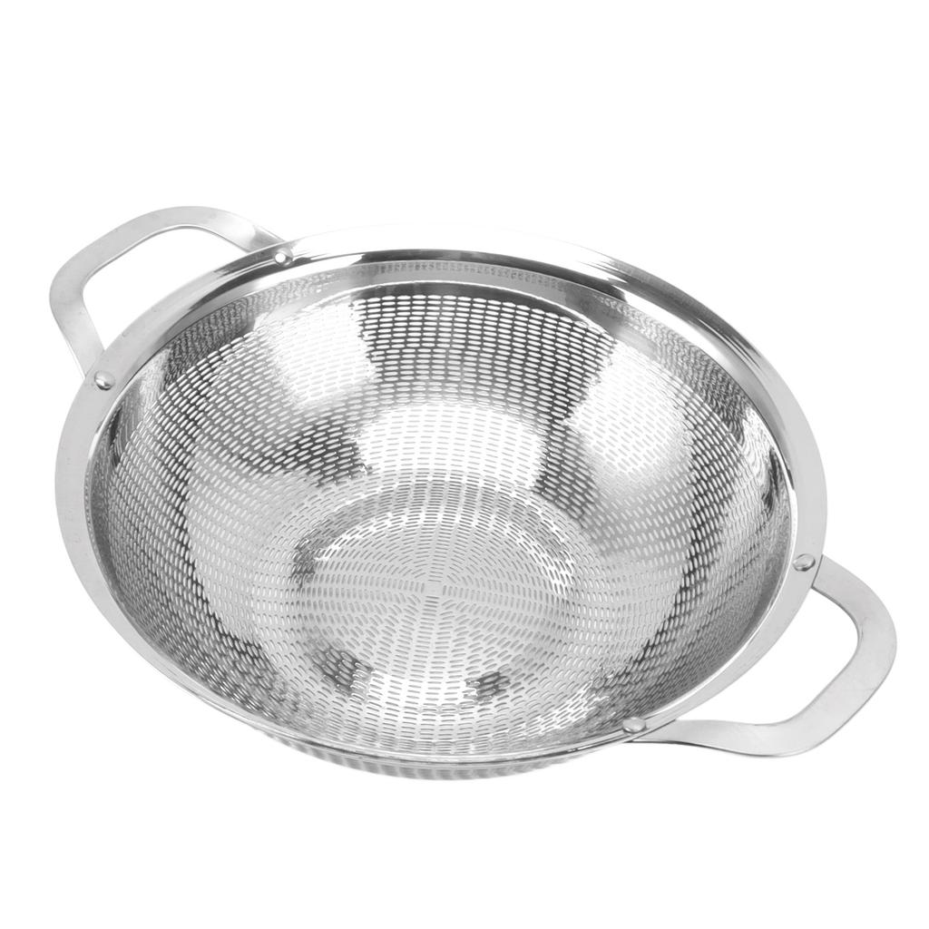 Stainless Steel Colander Multipurpose Mesh Strainer Baskets Fruit Vegetable Drain Basket with Handles for Kitchen Supply