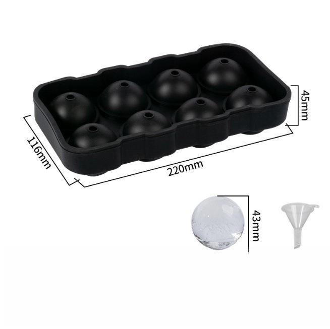 Food-Grade Silicone Ice Ball Mold - 6 or 8 Round Ice Balls, Easy Release, For Home or Commercial Use