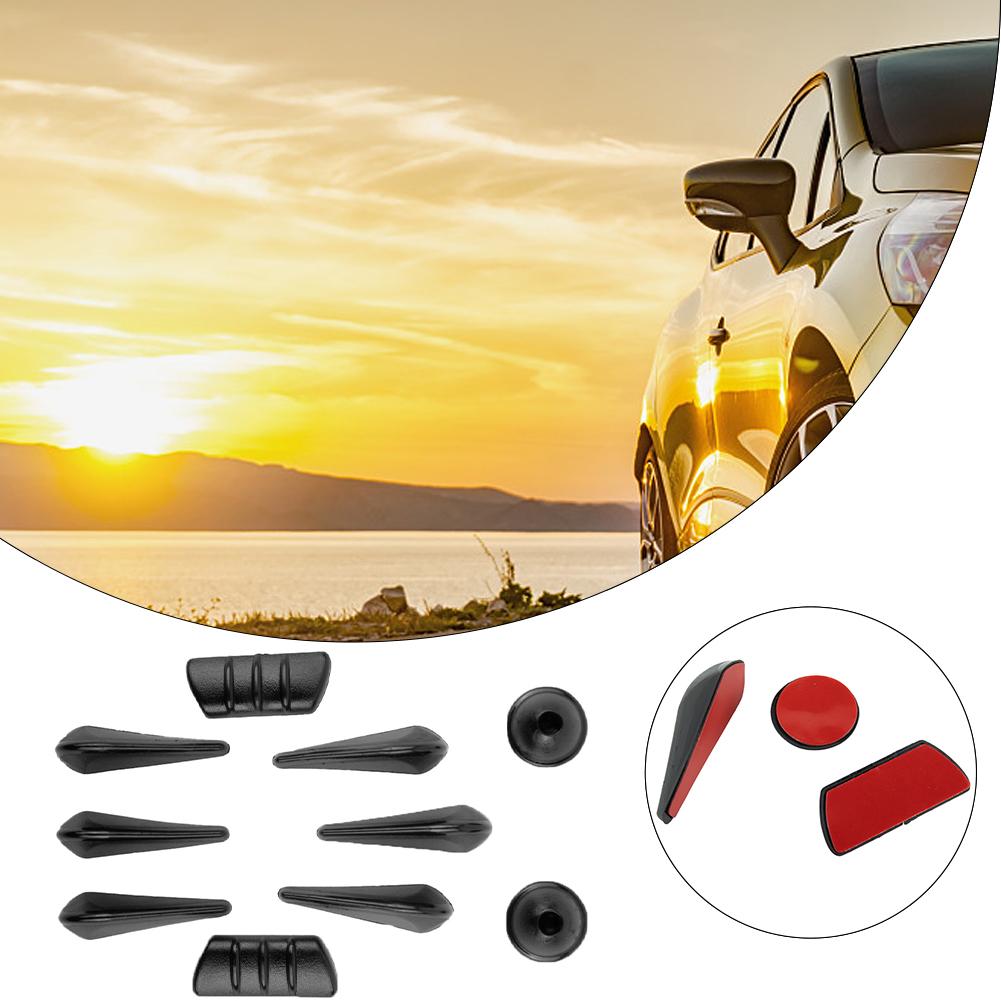 Brand New Exquisite High Quality Car Wind Noise Spoiler Sticker 10Pcs Black Fairing Body Reduction Plastic Most Cars