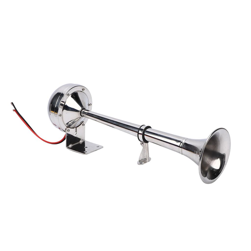 12V Marine Boat Horn 125db Stainless Steel Trumpet Electric Horn for Ship Pickups RV Buses