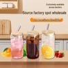 Borosilicate Glass Cola Cup with Bamboo Lid & Straw - Heat Resistant Coffee Cup