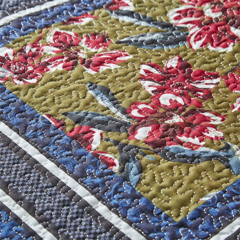 Двустороннее стеганое покрывало из хлопка — фото 7