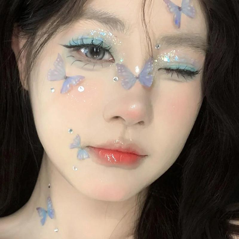 Butterfly Tear Diamond Face Sticker Sparkling Diamond Water Droplets On The Face And Eyes Pearl Adhesive