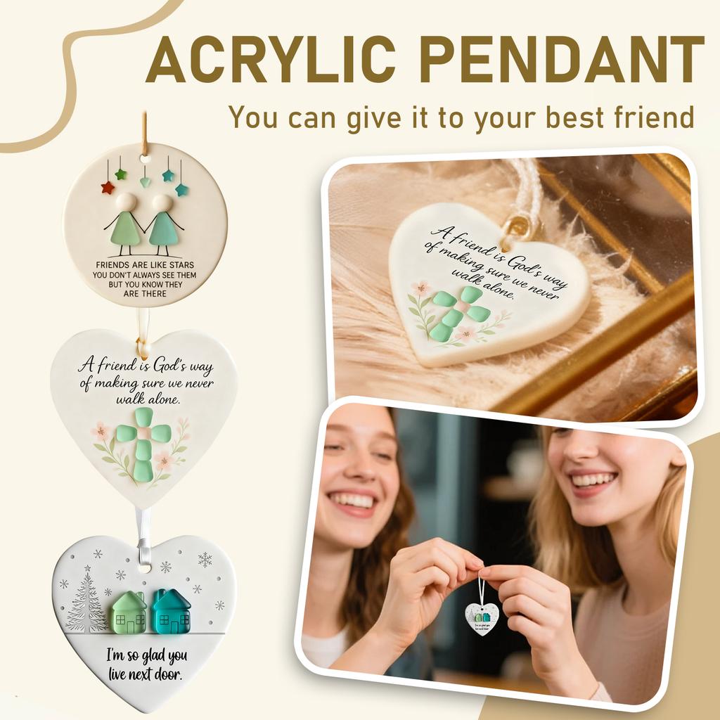 3d Acrylic Heart Shaped Sea Glass Friendship Decor,Friendship Heart Keepsake,Friendship Heart Ornament For Tree Hanging Ornaments,