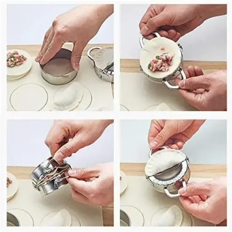 1 stuks Roestvrij Staal Dumpling Maker Dumpling Vel Vorm Ravioli Maker Pers Taart Maken Pers Wrapper Gebak Maker Keukenaccessoires