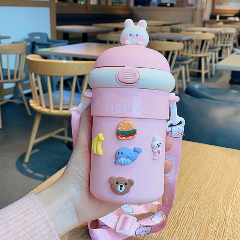 

Qihang Yaju Kids Double-Layer Glass Straw Cup