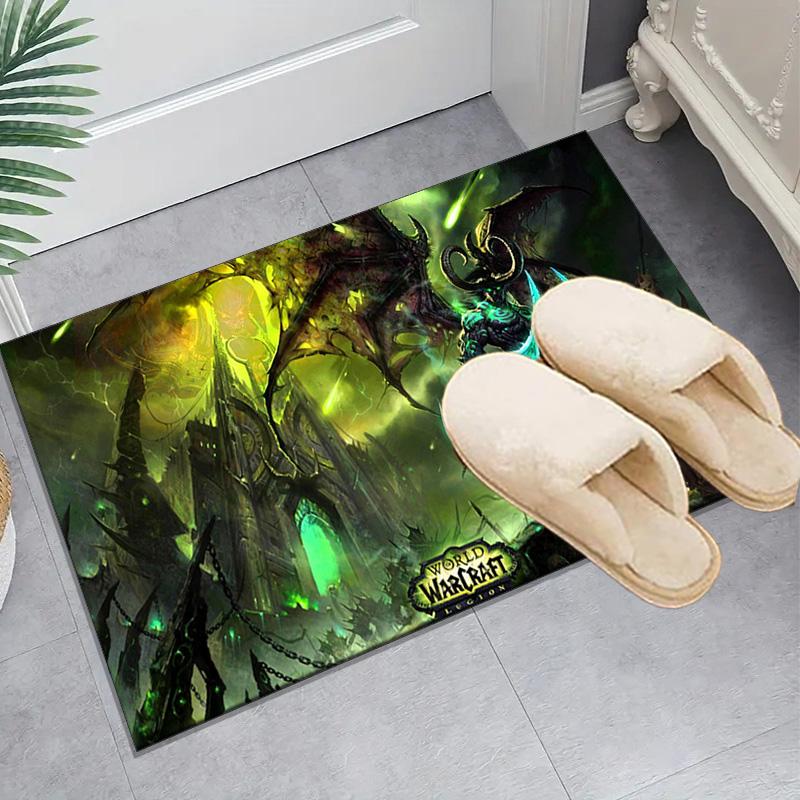 1PC Dragon's Fiery Warcraft Game Floor Mat for Living Room, Game Rooms, Office, Bedroom, Office Floor Mat Playful Design, Christmas Fan Gifts