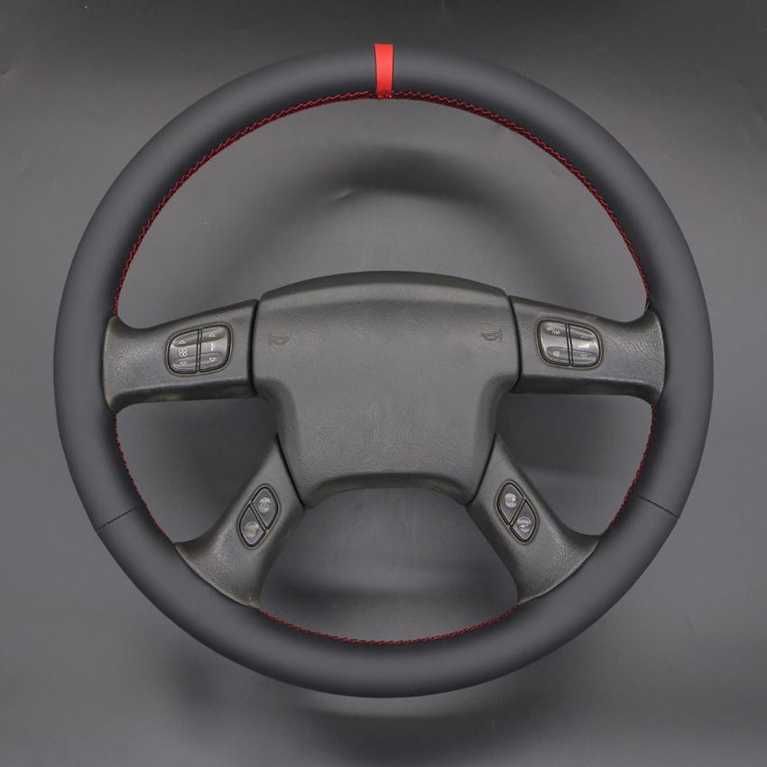 Черный Нескользящий мягкий автомобильный чехол на руль из искусственной кожи с оплеткой — фото 3