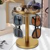 360° Rotating Eyeglass Display Rack Stainless Steel Sunglasses Holder  for Nightstand