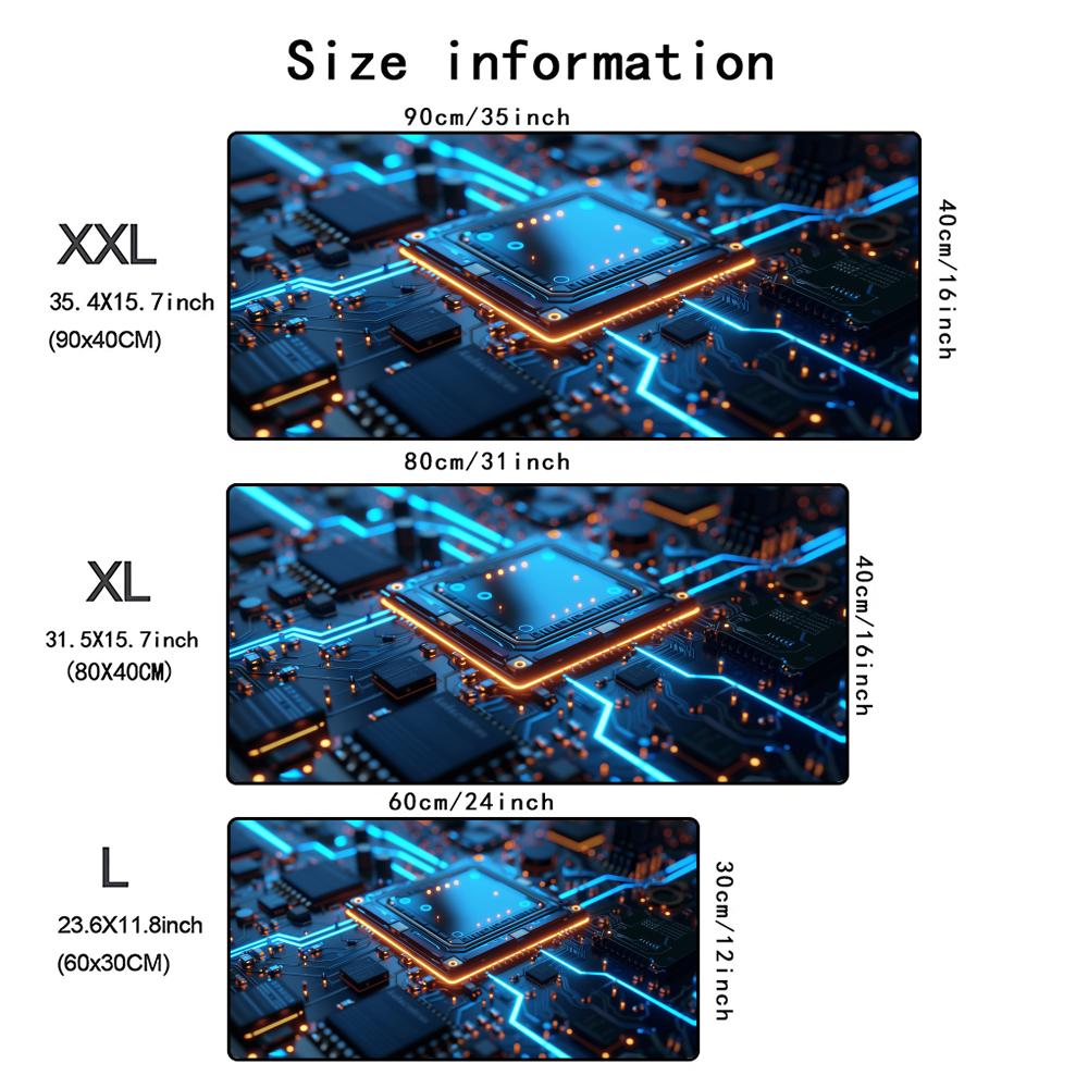 Inside Motherboard Circuit Board Mouse Pad Large Keyboard Antislip Table Cushion Office Desk Mat Pc Gamer Accessories Mousepad