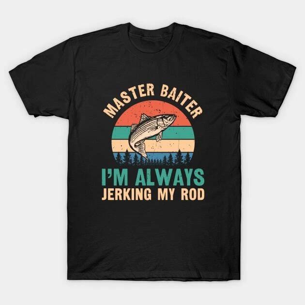 Master Baiter Funny Bass Dad // Retro Style Design Made in Australia T-Shirt S