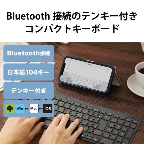 Elecom Tastatură Bluetooth Pantograph Tastatură compactă compatibilă cu Windows, Mac, iOS, Android Negru TK-FBP101BK