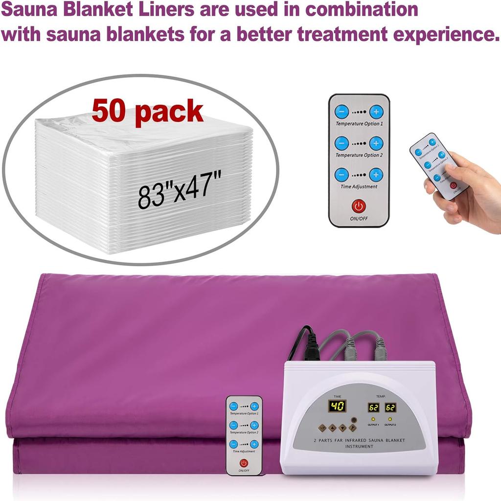 50PCS Disposable Plastic Sheeting for Body Wrap Used Inside a Far Infrared Sauna Blanket Sauna Bag Tool Relieve Stress 83x47inch