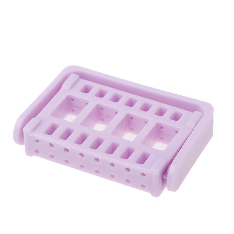16 Holes Nail Drill Bits Holder Stand Display Nail Grinding Tool Showing Foldable Organizer Container Manicure Drill Accessory